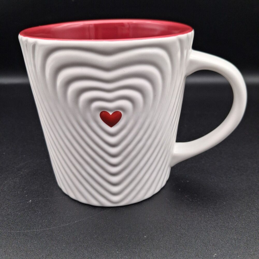 Starbucks Red Heart 3D Ripple 16oz Mug ~ 2008 Valentines Day